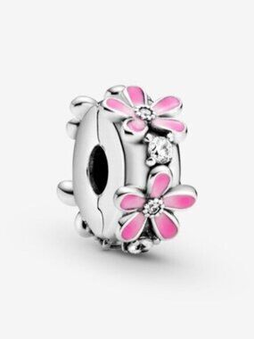 Pandora silver daisy clip-on charm